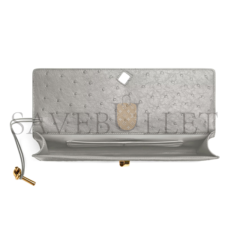 BOTTEGA VENETA ANDIAMO CLUTCH OSTRICH LEATHER 805241V3RQ31504 (31*13*3cm)